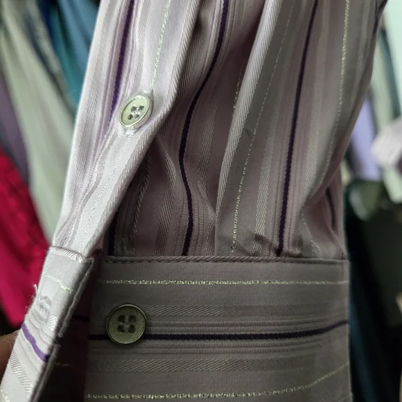 New York & Company Pink Striped Blouse - Picture 3 of 6